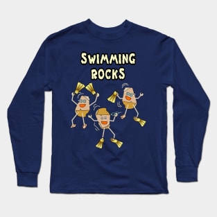 Swimming Rocks Text Long Sleeve T-Shirt